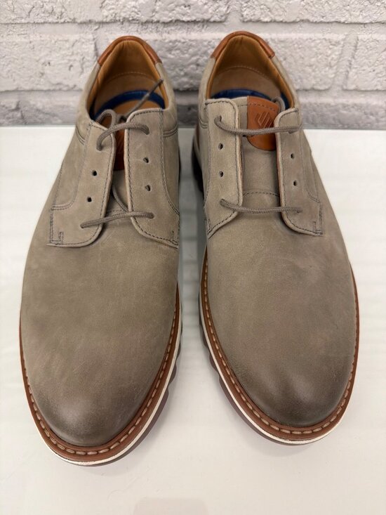 Johnston & Murphy Men\'s Braydon Plain Toe in Gray Oiled Nubuck Size 8M